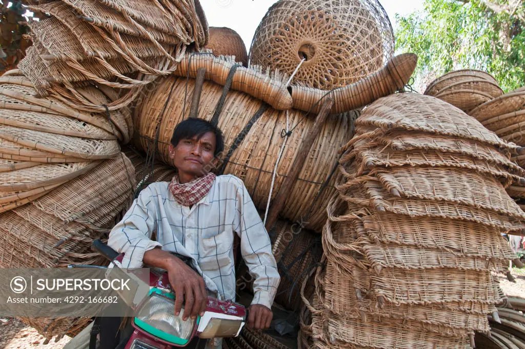 Basket seller, Cambodia