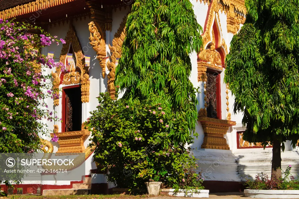 Deatil of Buddist temple in Pakse, Laos