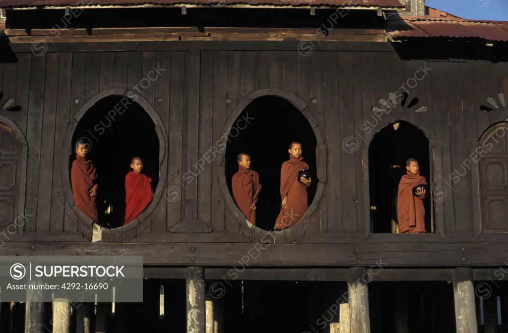 Burma, Shan State. Nanthe Monastery