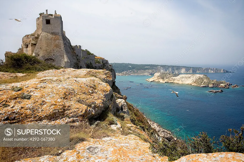 Italy, Apulia, Isole Tremiti, the fortress in San Nicola Island