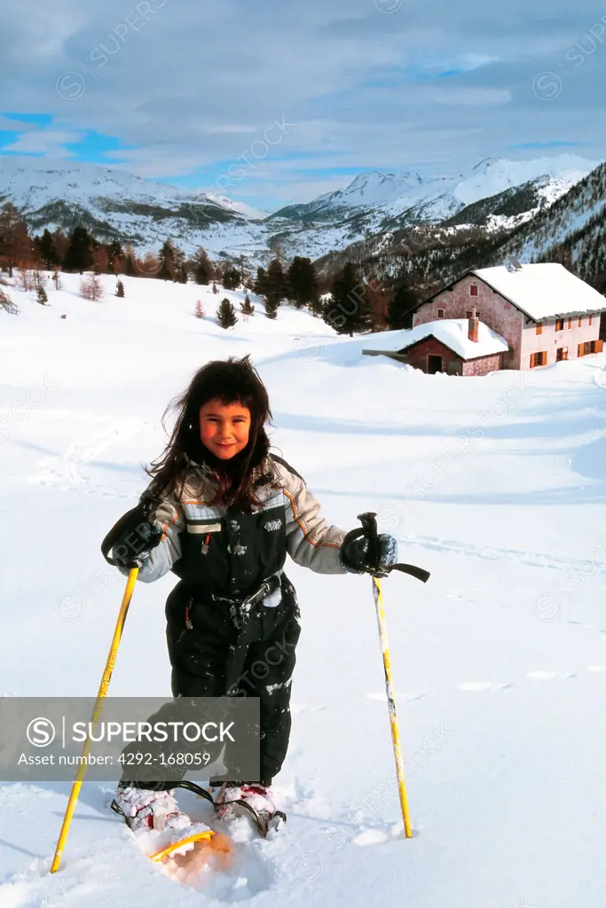 Italy,Piedmont, Valle di Susa, Sestriere, young skyer