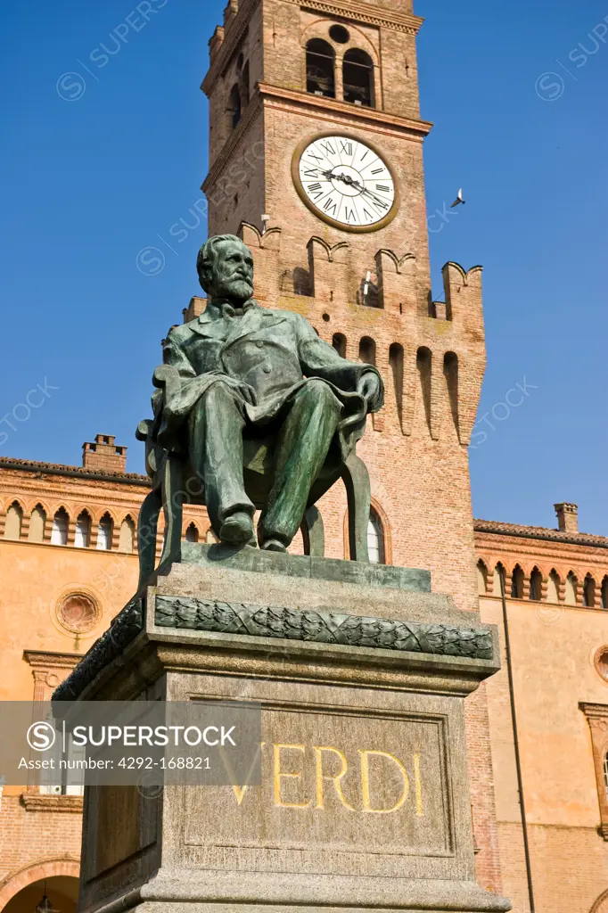 Giuseppe Verdi square, Busseto, province of Parma, Italy