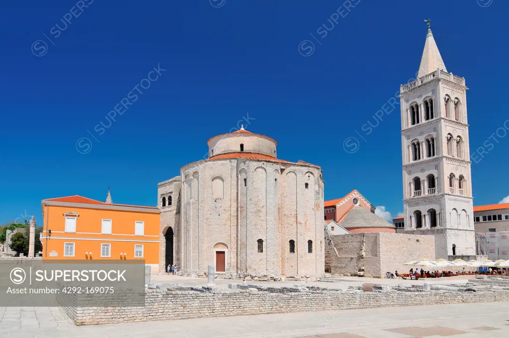 Croatia, Zadar, The Church of St. Donatus is a church located in Zadar. Its name refers to Donatus of Zadar, who began construction on this church in the 9th century and ended it on the northeast...
