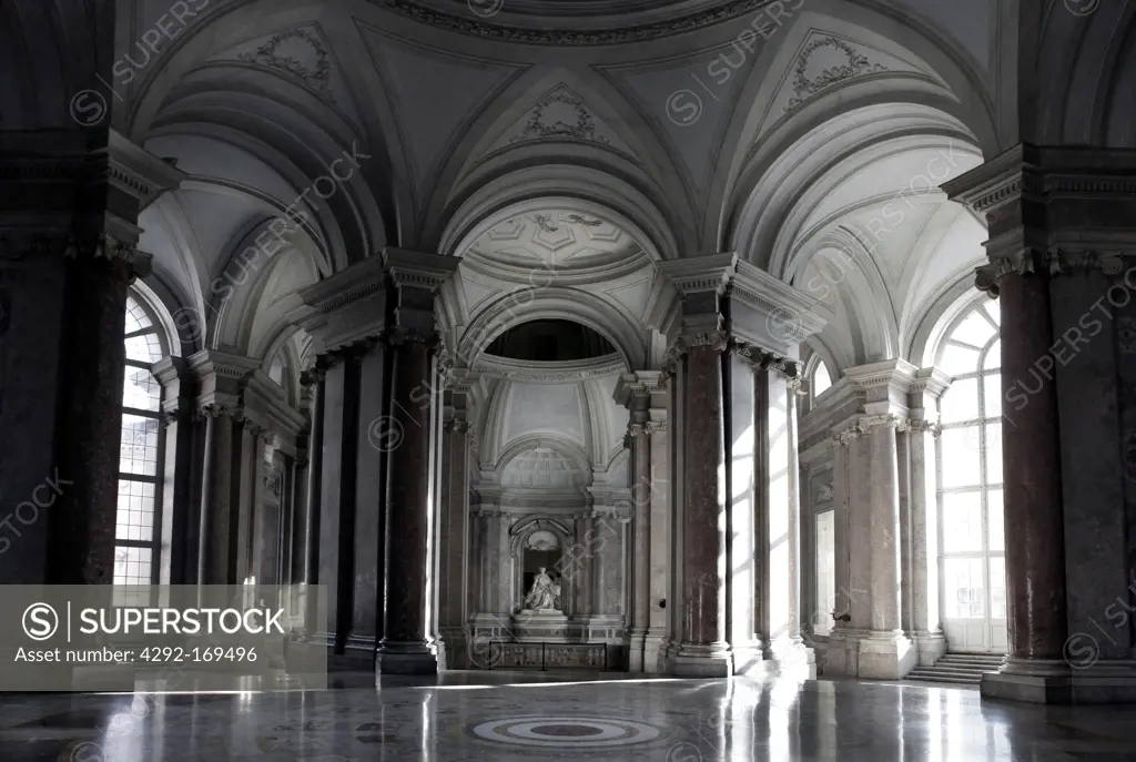 Italy, Campania, Caserta, internal view of the Royal Palace