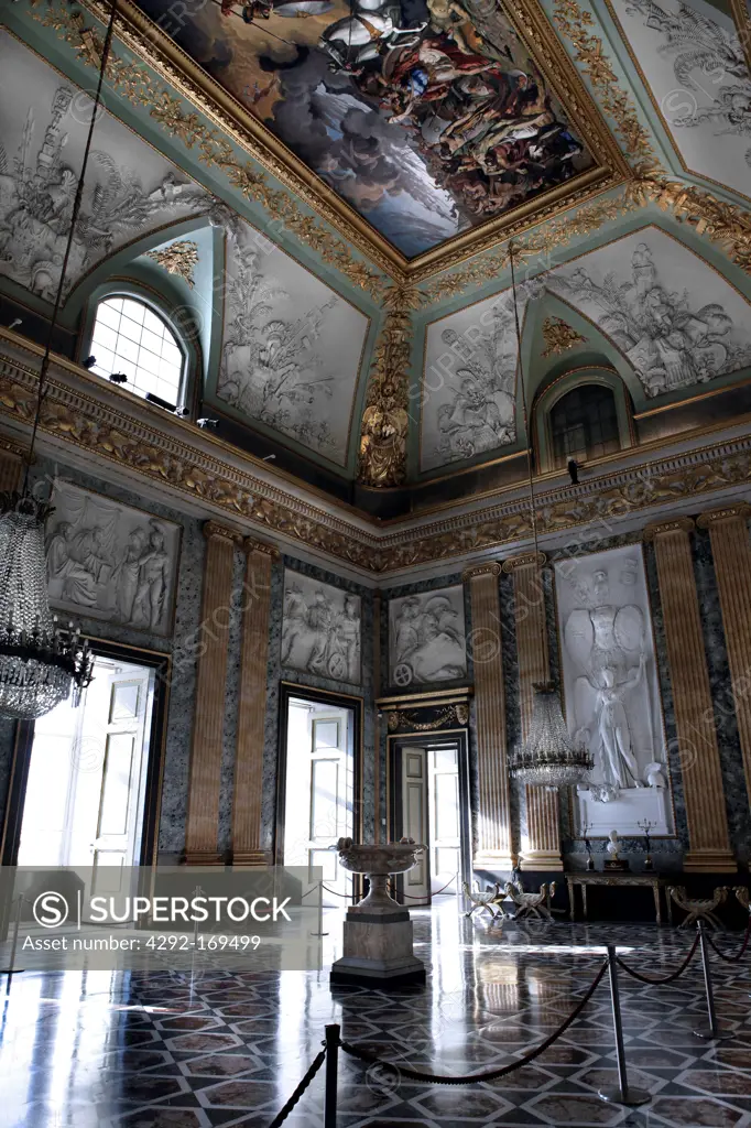 Italy, Campania, Caserta, internal view of the Royal Palace