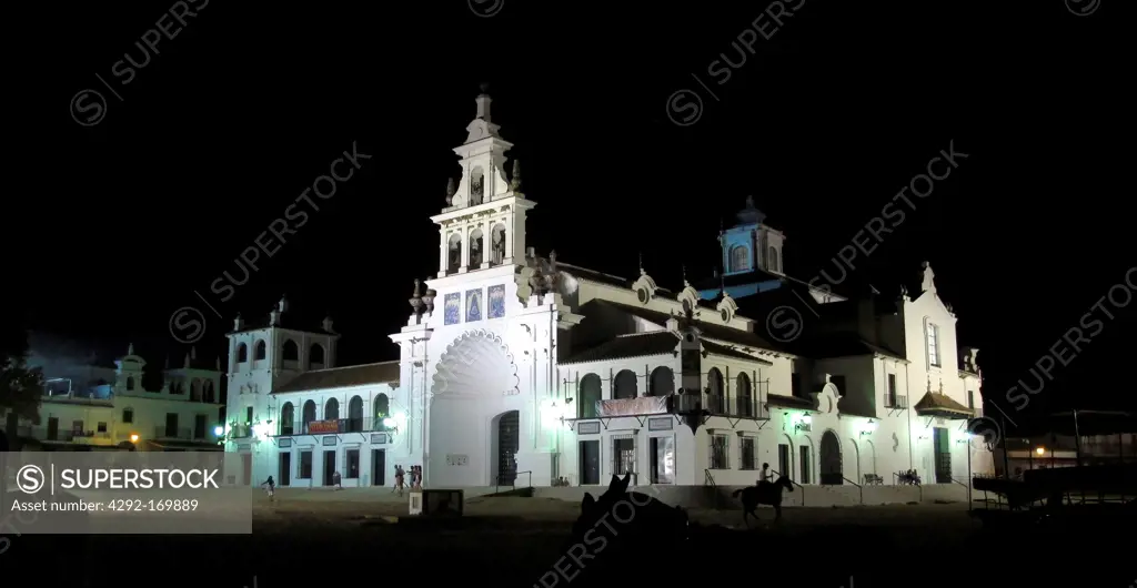 Spain, Andalusia, El Rocio Village, Village Ermita del Rocio church
