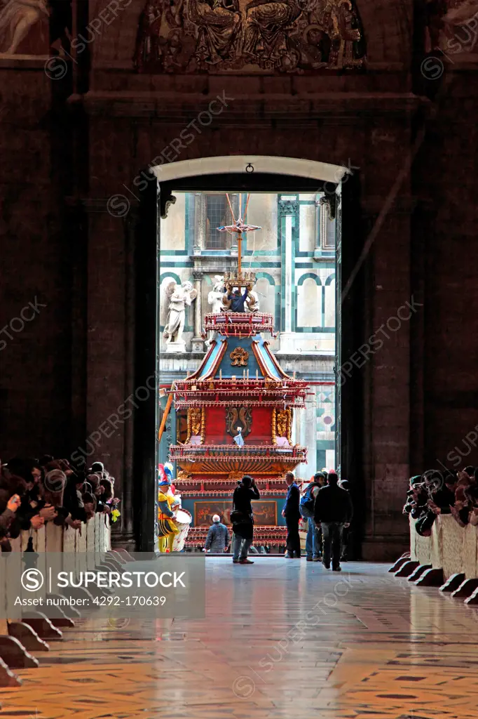 Italy, Tuscany, Florence, Scoppio del Carro and inside cathedral.