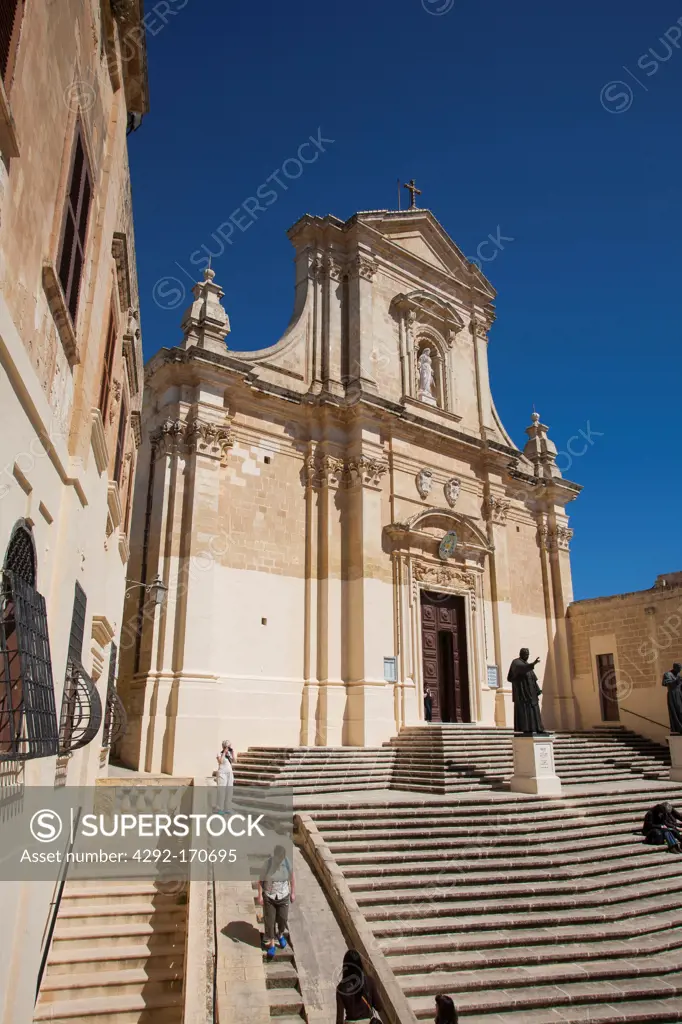 Europe, Malta, Gozo island, Victoria o Rabat city, cathedral.