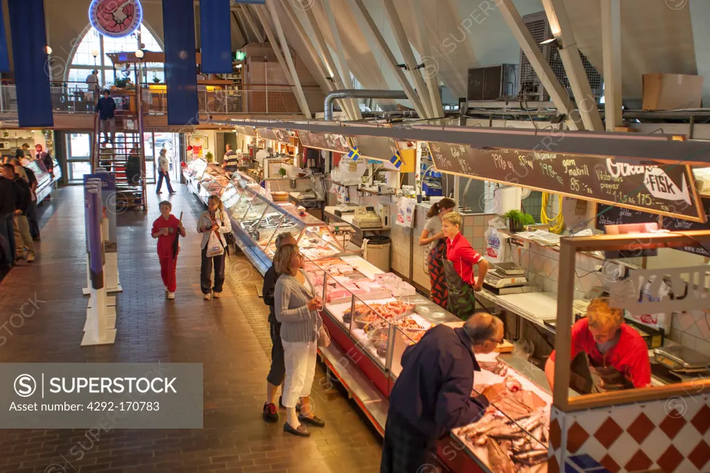 Sweden, Gothenburg, fish market.
