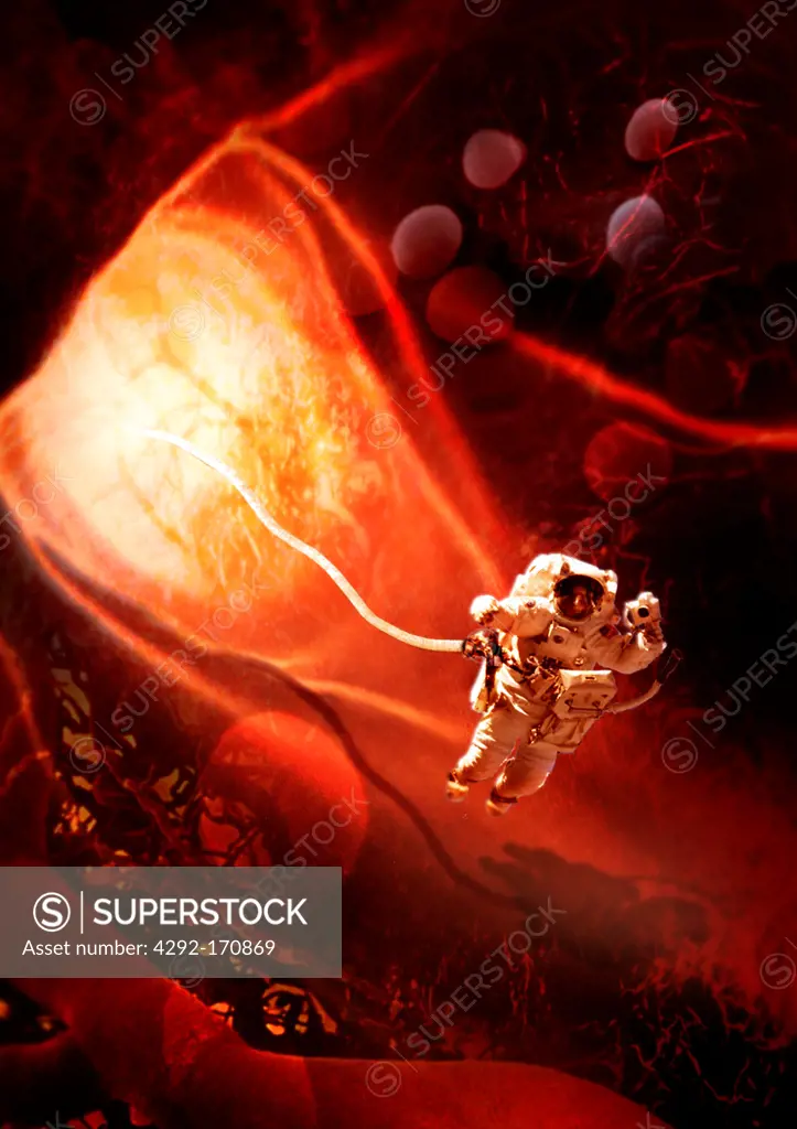 Astronaut inside human body