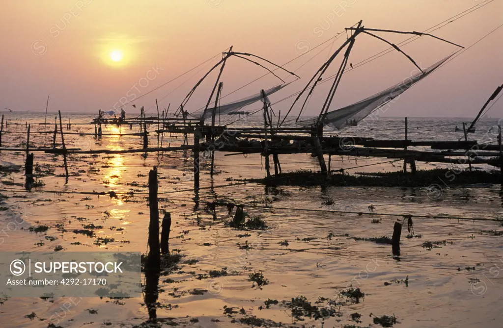 India, Kerala, Cochin Chinese Fishing Nets