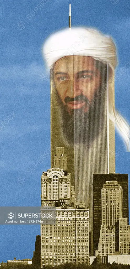 New York, 9/11, Bin Laden, digital composite