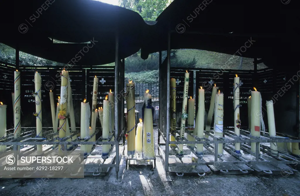 Europe, France, Lourdes, candles area
