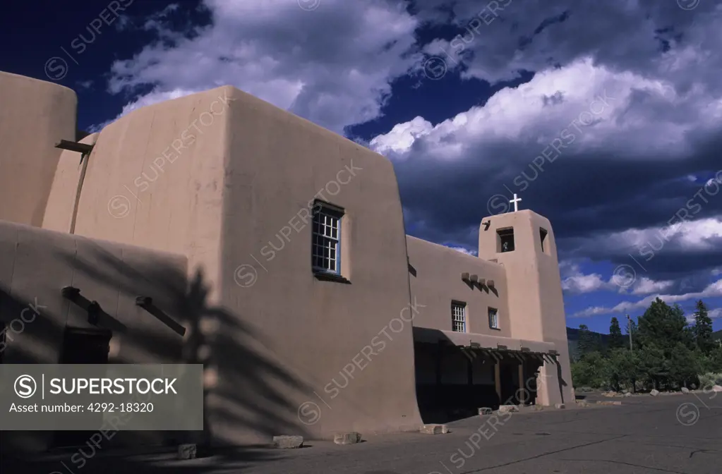 Usa, North America, New Mexico, Santa Fe, Christo Rey church