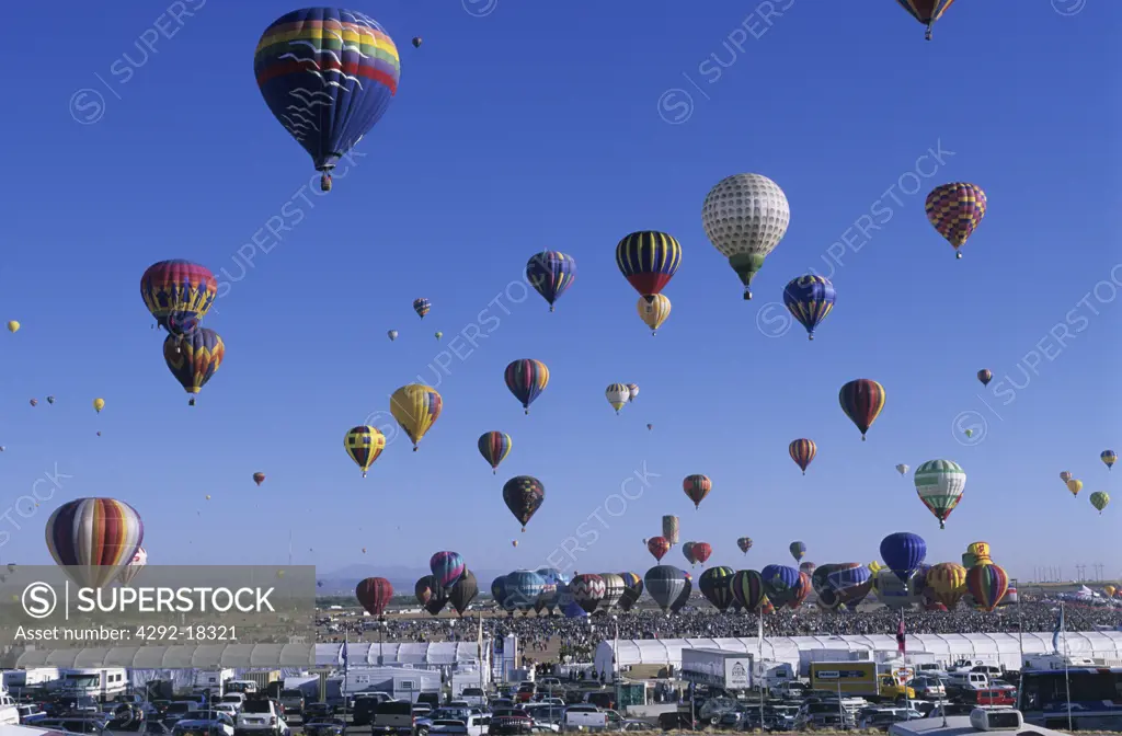 Usa, North America, New Mexico, Albuquerque, balloon festival