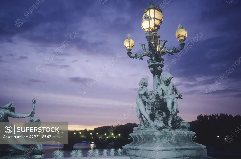 France - Paris, Pont Alexandre III at night