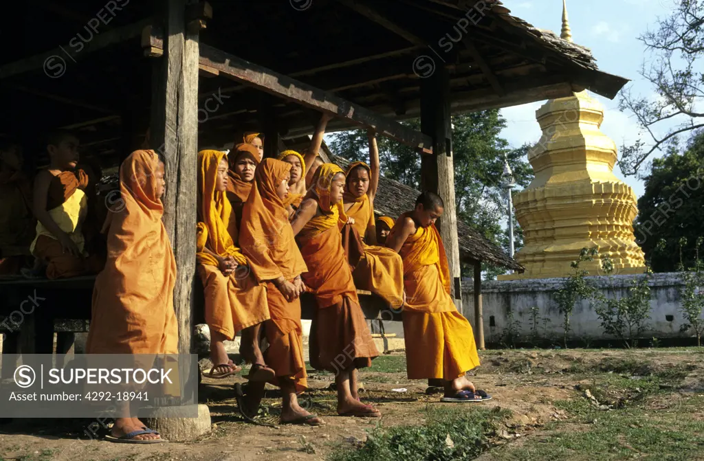 Burma, Myanmar, monks at King Tun Monastery, Mang La
