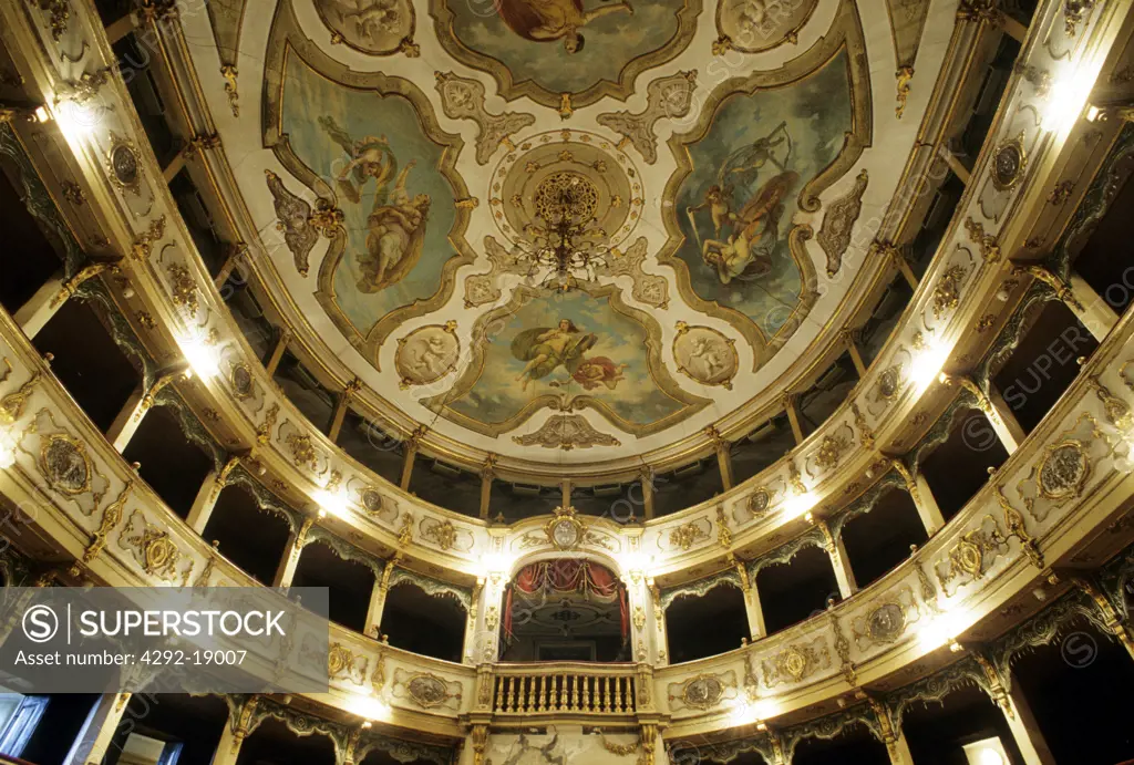 Italy, Emilia Romagna, Busseto, the interior of the Verdi theatre