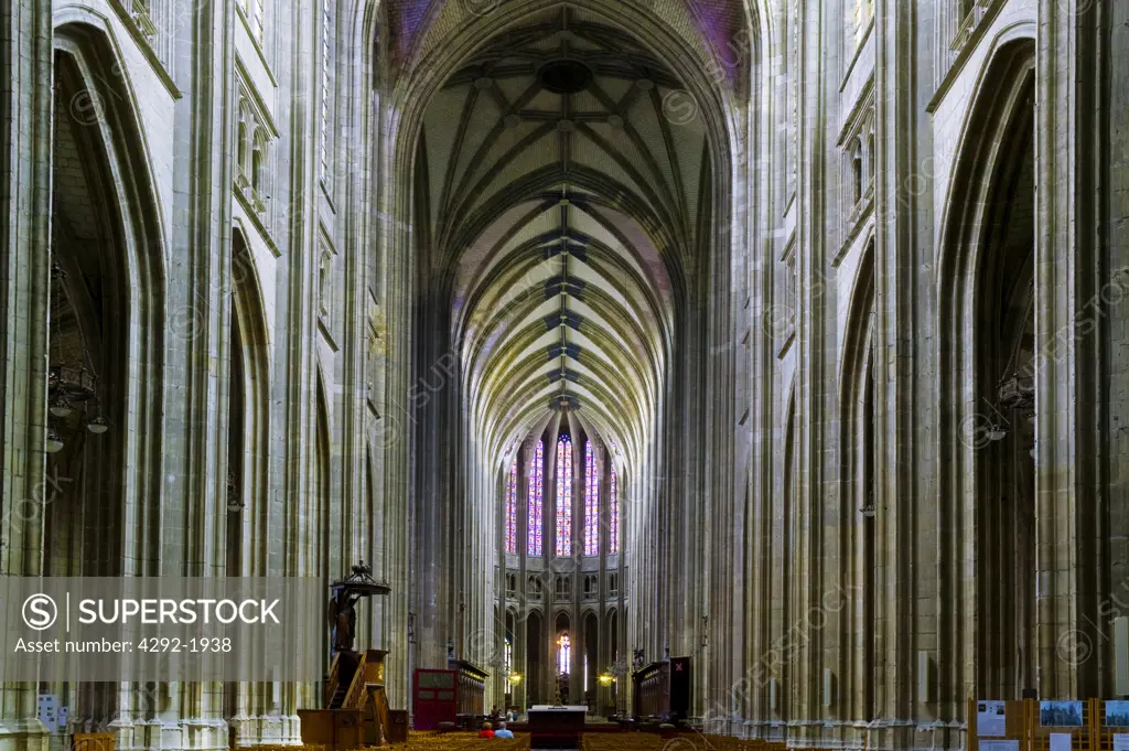 France, Loiret, Orleans, Cathedral Sainte-Croix, Interior View, Main Nave
