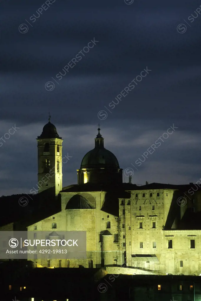 Marche, Urbino, night view