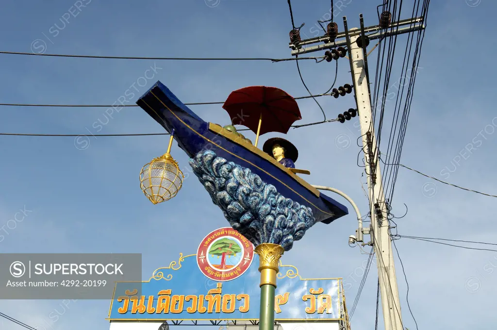 Thailand, Bangkok, light post