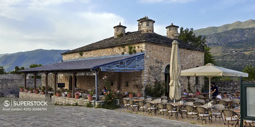 the restaurant in the kastro in ionannina city in epirus, greece