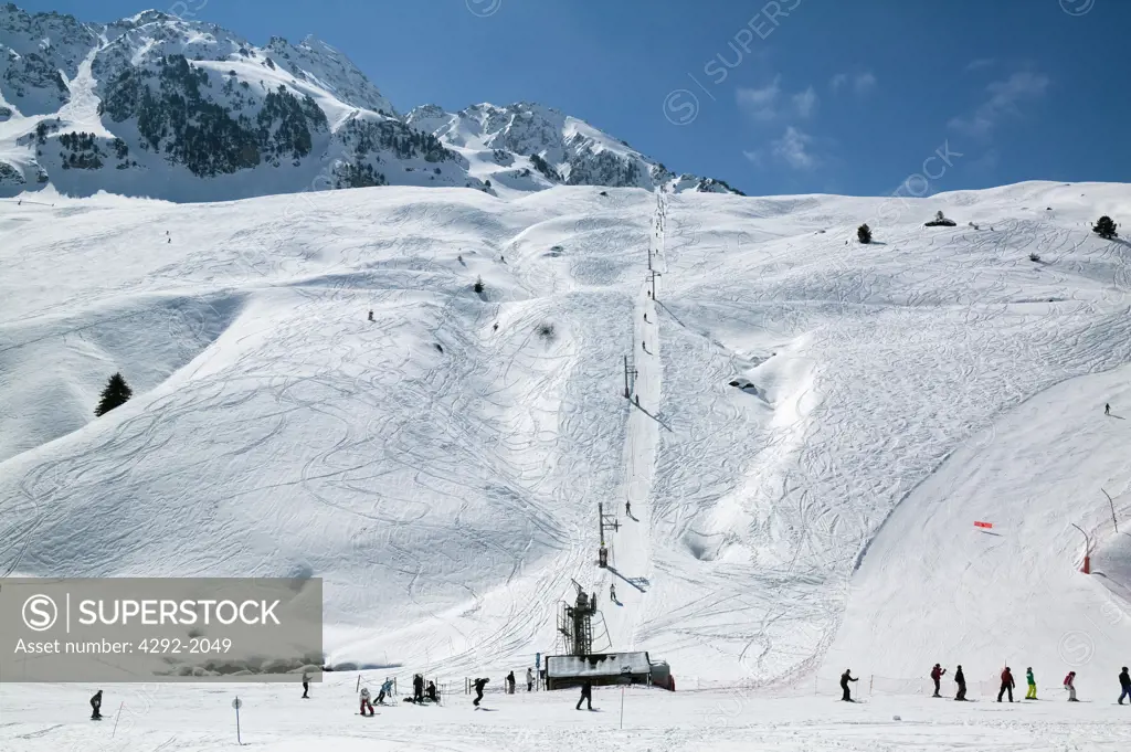 France, Hautes Pyrenees, the Domain Of Tourmalet, Ski Lift