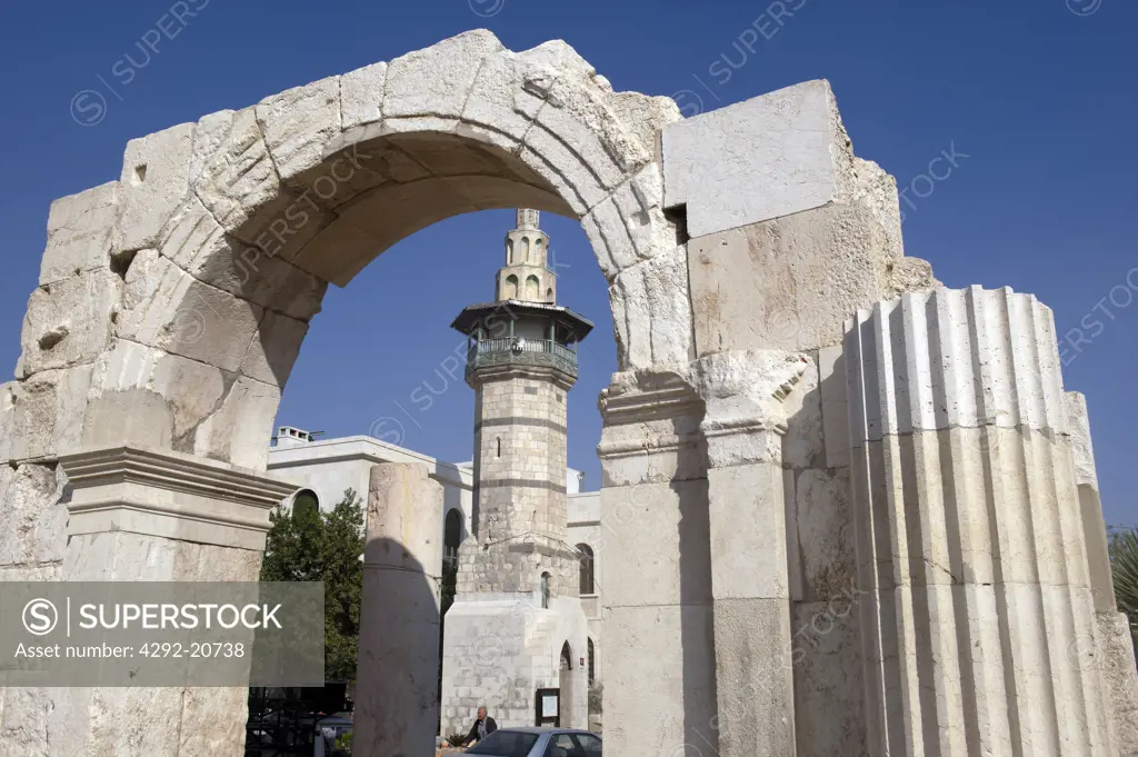 Syria, Damascus, Straight Street, Roman Arch.