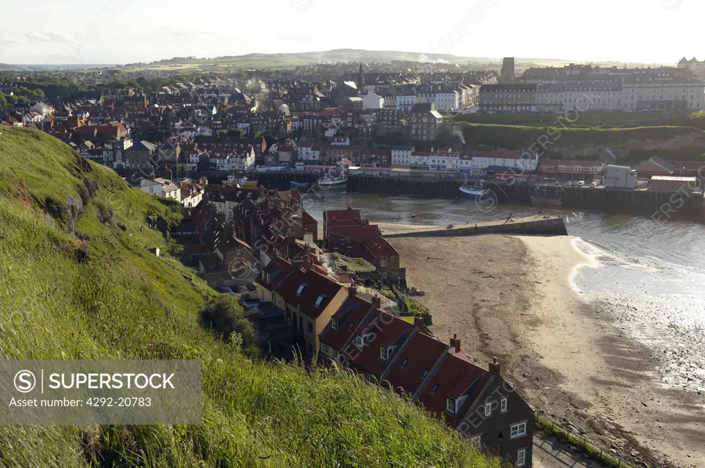 Whitby town & harbour, North Yorkshire, England