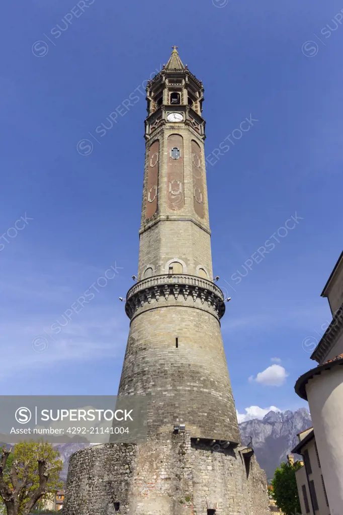 Italy, Lombardy, Lecco, San Nicolò basilica, the belfry