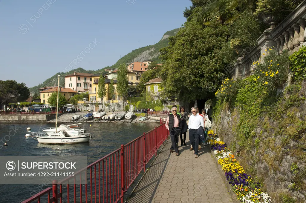 Europe, Italy, picturesque town Varenna on Lake Como, within easy walking to the Alps and Mount Resegone.