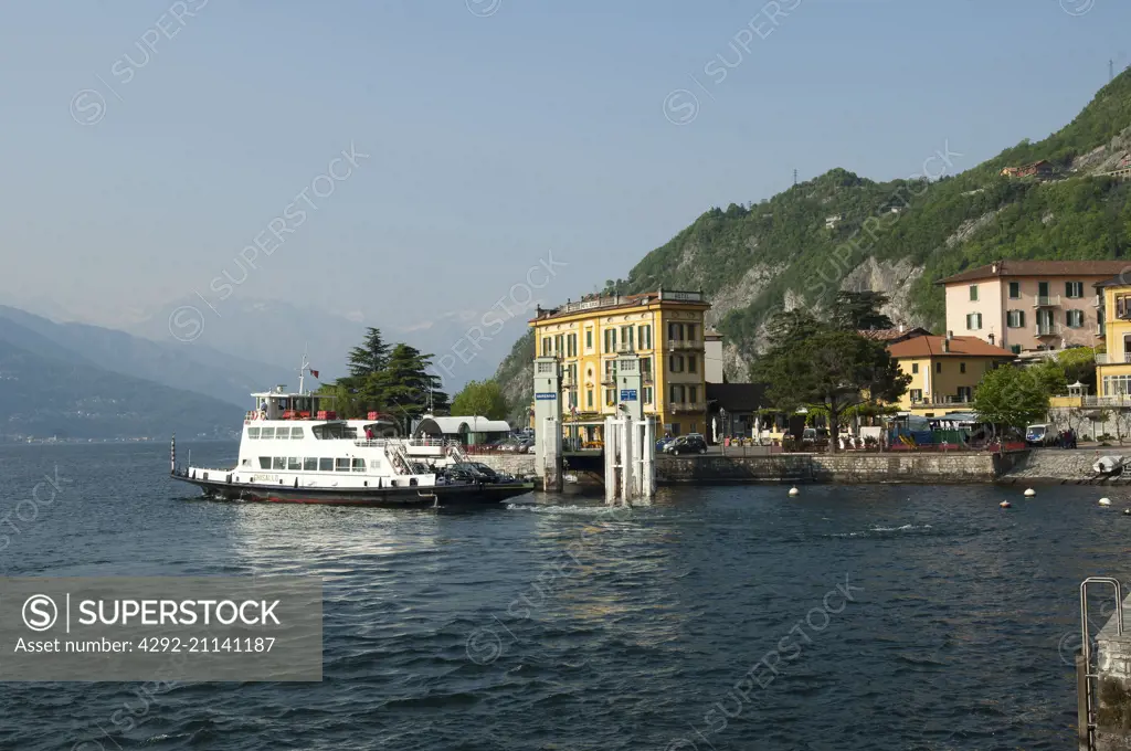 Europe, Italy, picturesque town Varenna on Lake Como, within easy walking to the Alps and Mount Resegone.