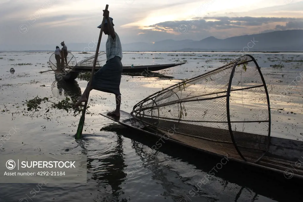 Myanmar, Burma, Shan State, Inle Lake, Fisherman