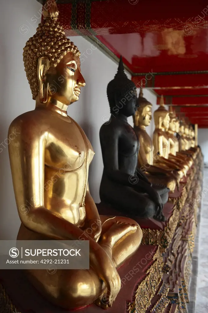 Thailand, Bangkok, Wat Pho, Buddhist Temple, Buddha Gold Statue
