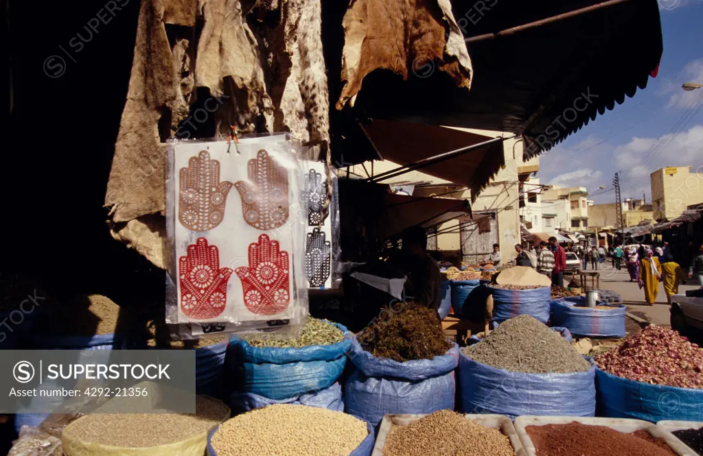 Morocco Meknes spice market
