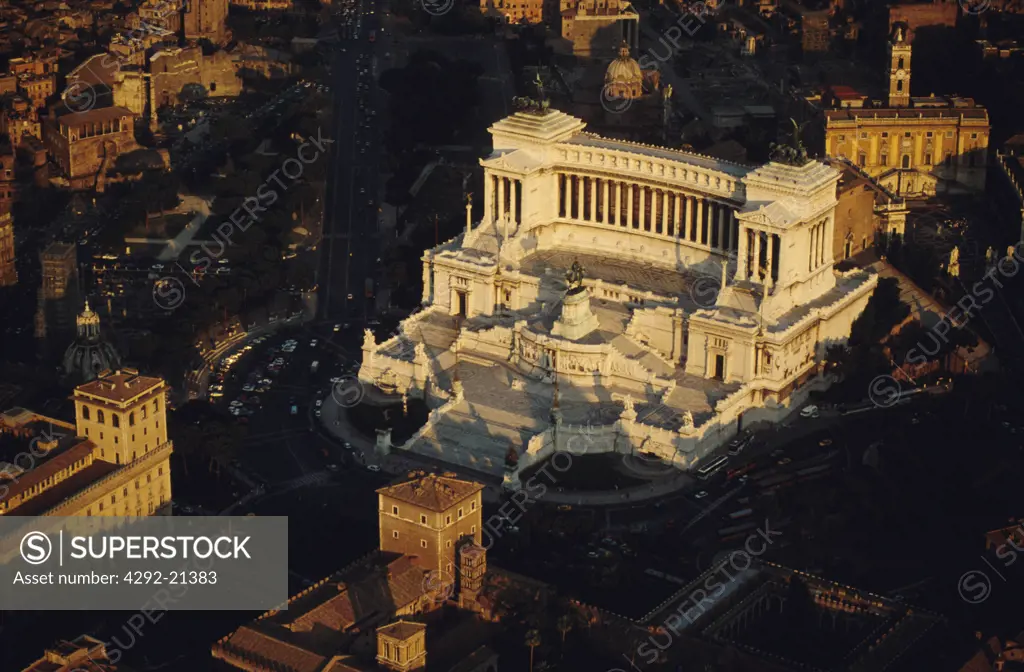 Italy, Rome. the Vittoriano, aerial view