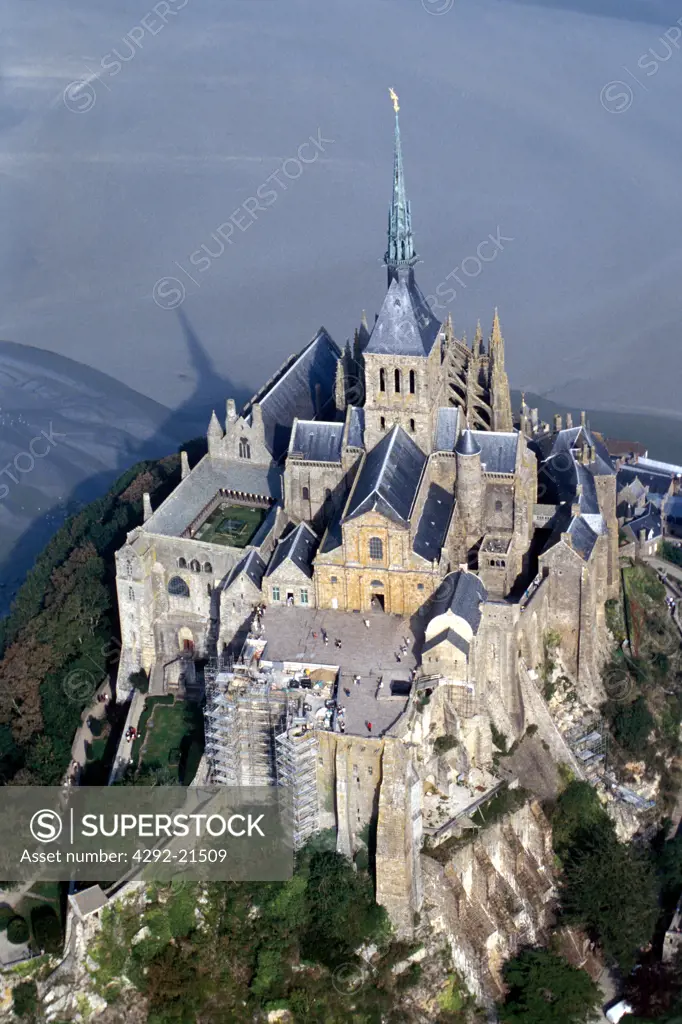 France, Normandy, Mont Saint Michel, monastery
