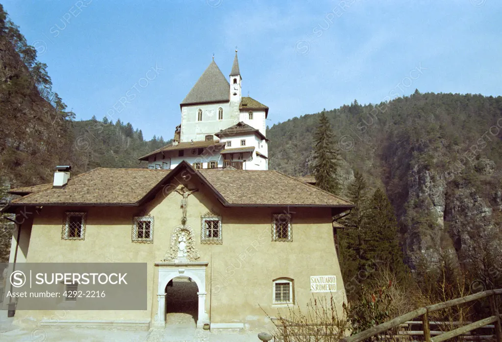 Italy, Trentino Alto Adige, Val di Non, Sanzeno, Santuario di San Romedio