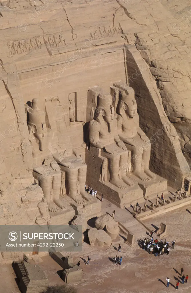 Egypt. Abu Simbel , aerial view , Great Temple of Rameses II