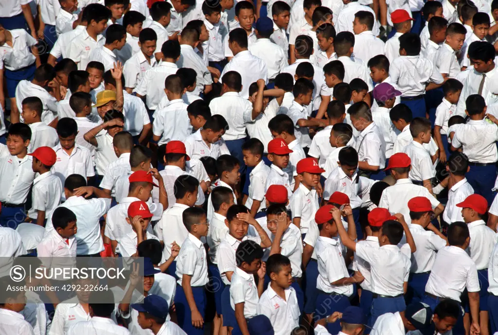 Thailand, Bangkok, students on school yard