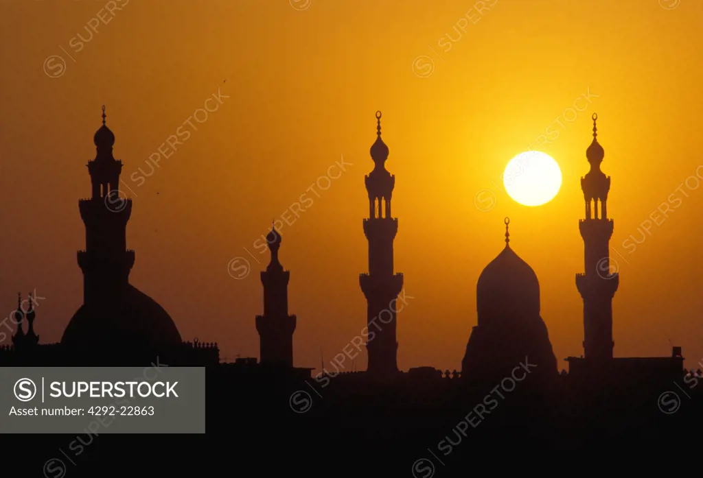Egypt,Cairo Al Rifai mosque at sunset