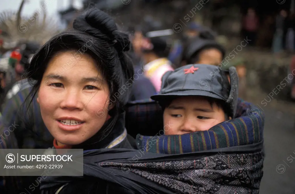 Miao minority mother and son