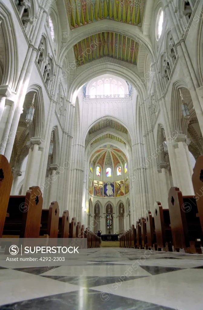 Spain, Madrid, La Almudena Cathedral, Interior View