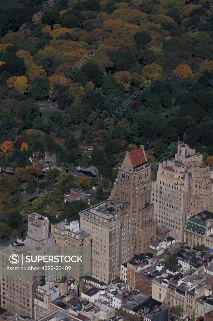 New York aerial view of Central Park
