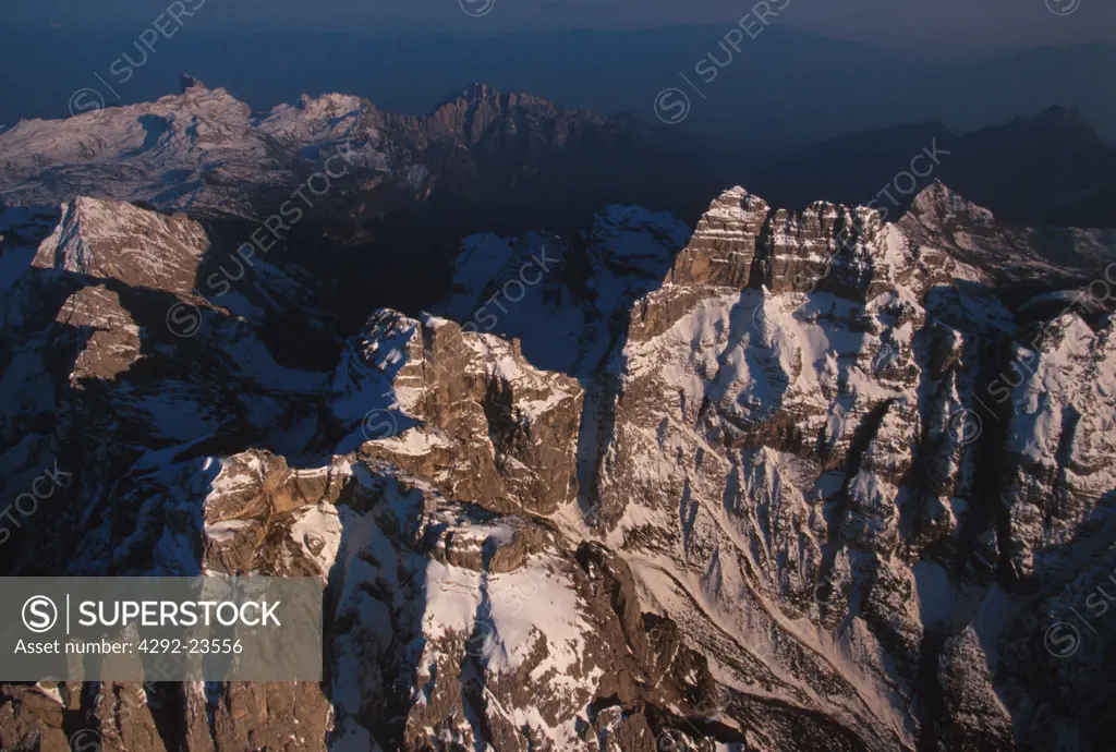 Italy, Trentino, Dolomites, Pale San Martino, aerial view