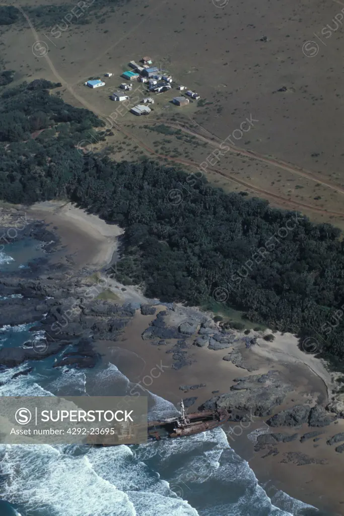 Africa, South Africa, Transkei coast, aerial view