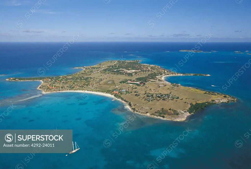 Antigua Island, Long Island, aerial view