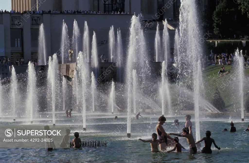 Paris, France, Trocadero Fountain