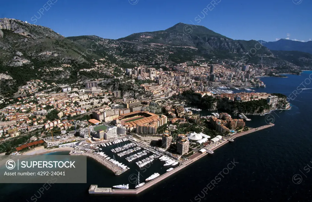 France, The French Riviera, Montecarlo, aerial view