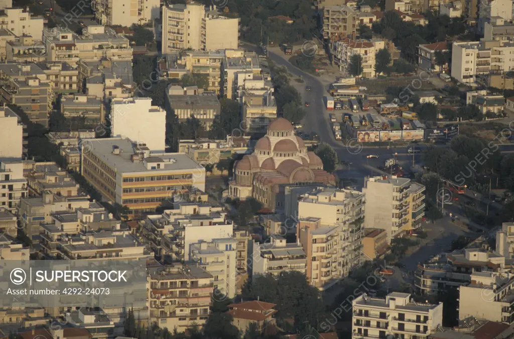 Greece, Salonico aerial view of the city center
